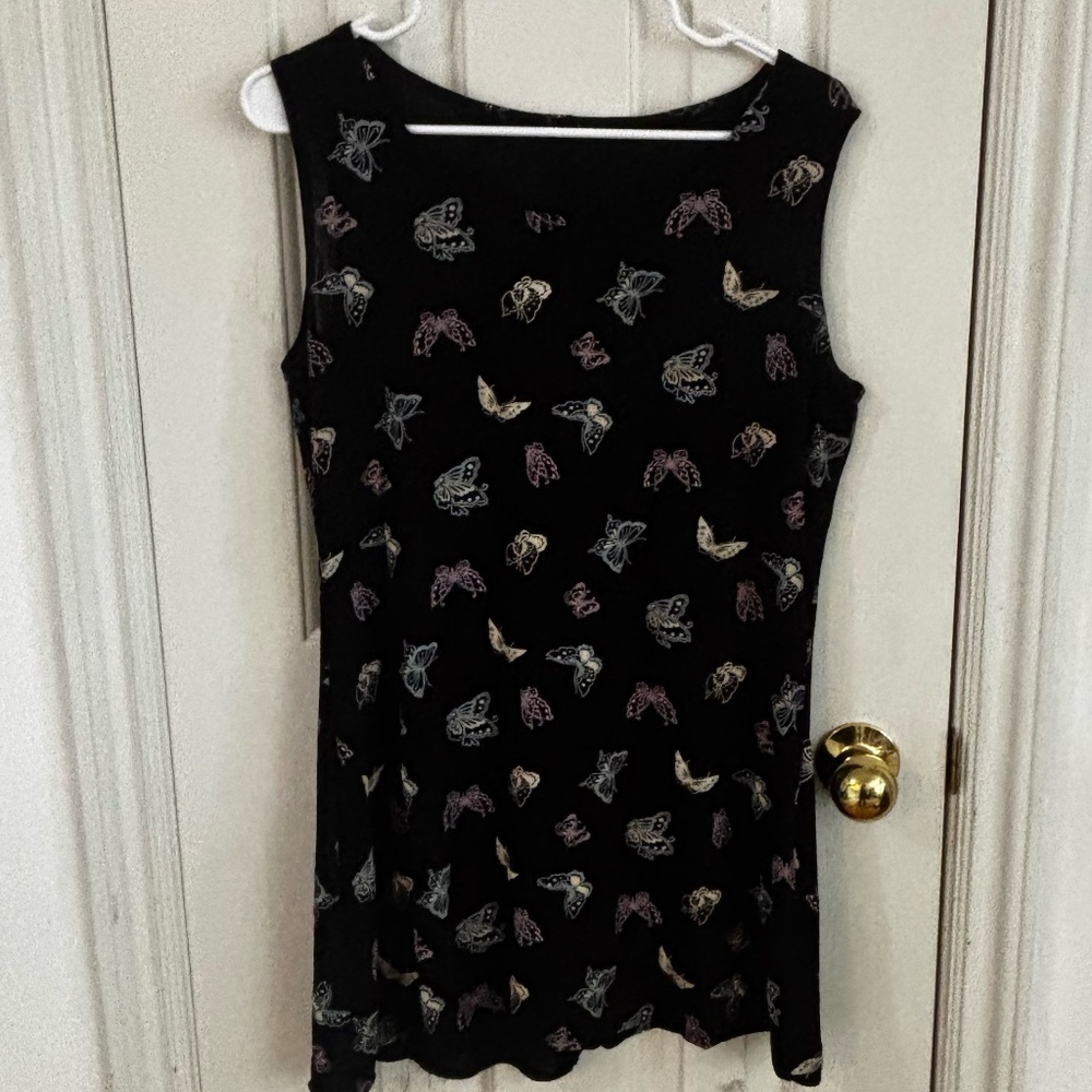 Vintage y2k butterfly dress 90s stretch large / xl